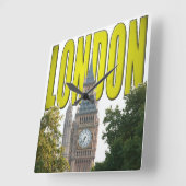 ビッグベンロンドンイギリス スクエア壁時計 (傾斜)