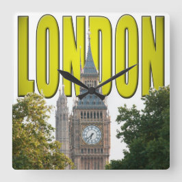 ビッグベンロンドンイギリス スクエア壁時計