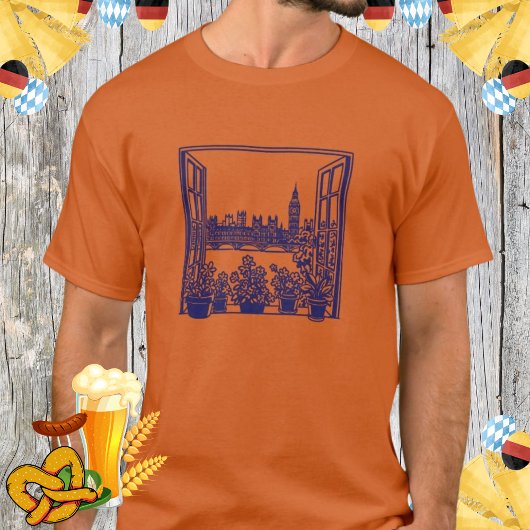 ビッグベンロンドンウィンドウビューUK旅行お土産 Tシャツ