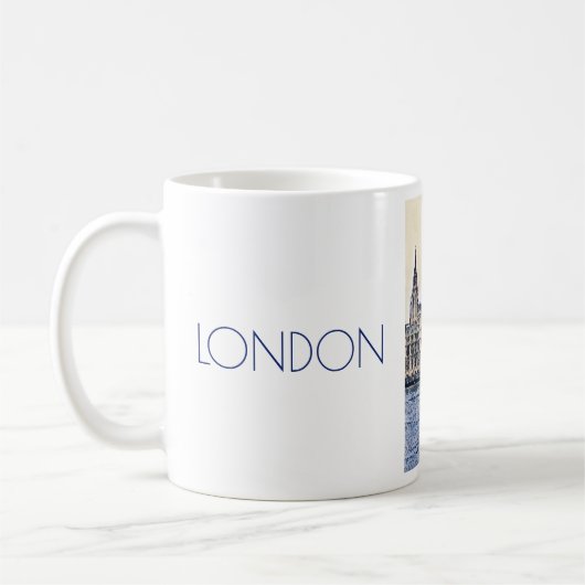 ビッグベンロンドンウォーターカラーアート コーヒーマグカップ (左)