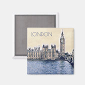 ビッグベンロンドンウォーターカラーアート マグネット (正面/裏面)