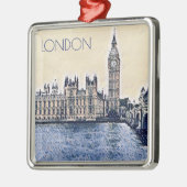 ビッグベンロンドンウォーターカラーアート メタルオーナメント (左)