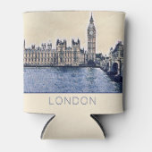 ビッグベンロンドンウォーターカラーアート 缶クーラー (正面)