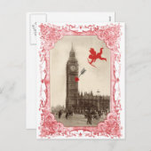 ビッグベンロンドンキューピッドバレンタインポストカード シーズンポストカード (正面/裏面)