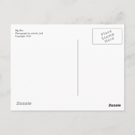 ビッグベン ポストカード (裏面)