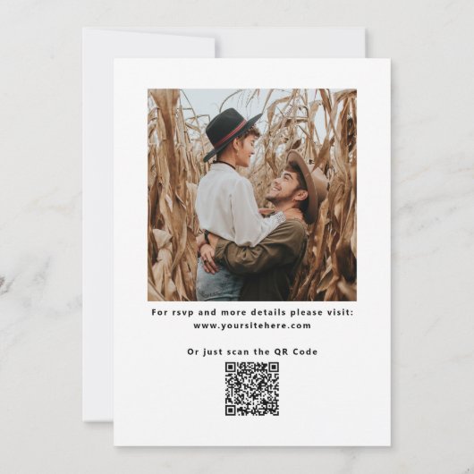 ビッグベン/ロンドンの目的地の結婚式+ QR写真 招待状 (裏面)