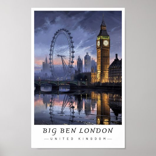 ビッグベン ロンドン イギリス ウォールアート 都市景観 (正面)
