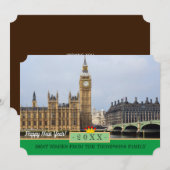 ビッグベン・ロンドン、ウェストミンスター&ハッピー・ニューイヤー!カード シーズンカード (正面/裏面)