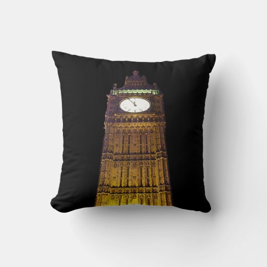 ビッグベン、ロンドン(ポスターエッジ効果) クッション (正面)