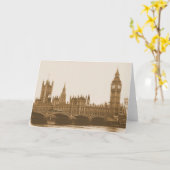ビッグベン – 議会 – ロンドンのグリーティングカード カード (黄色い花)