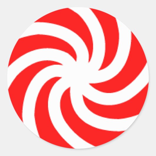 ビッグペパーミントキャンディクラシックーラウンドステッカー ラウンドシール (正面)