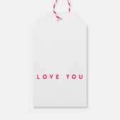 ビッグホットピンクモダンハートバレンタインデー ギフトタグ (裏面)