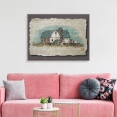 ビッグホワイトアミッシュバーン キャンバスプリント (インサイチュ (リビング))