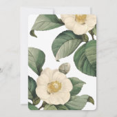 ビッグホワイトグリーンフラワーベビーシャワー招待状 招待状 (裏面)