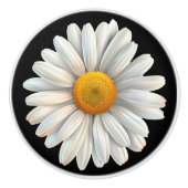 ビッグホワイトデイジーオンブラック セラミックノブ (正面)