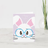 ビッグホワイトバニー顔ハッピーイースターカード シーズンカード (正面)