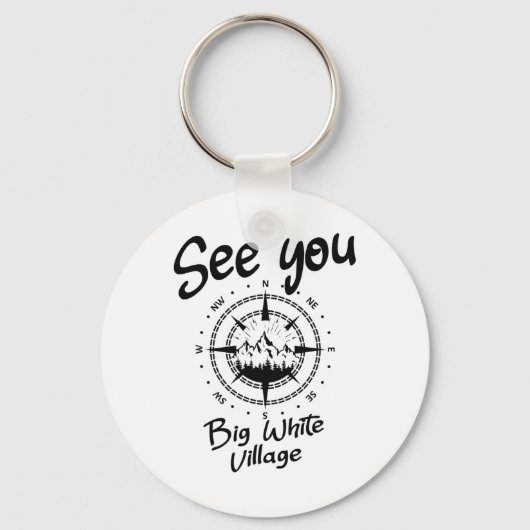 ビッグホワイトビレッジハイキングバケーションスキーCであなたを参照 キーホルダー (正面)