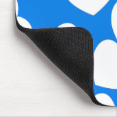 ビッグホワイトマウスパッドと美しいブルーハート マウスパッド (コーナー)