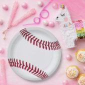 ビッグホワイト野球 ペーパープレート (パーティー)