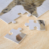 ビッグホーン山ランニング馬の雪 ジグソーパズル (側面)