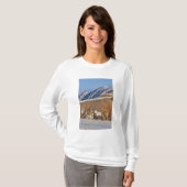 ビッグホーン山脈、走る馬 Tシャツ (正面フル)