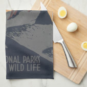 ビッグホーン羊アメリカ西部野生動物 キッチンタオル (四つ折り)