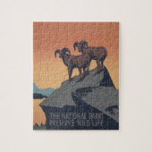 ビッグホーン羊アメリカ西部野生動物 ジグソーパズル (縦)