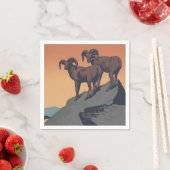 ビッグホーン羊アメリカ西部野生動物 スタンダードカクテルナプキン (インサイチュ)