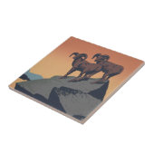 ビッグホーン羊アメリカ西部野生動物 タイル (側面)