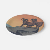 ビッグホーン羊アメリカ西部野生動物 ペーパープレート (アングル)