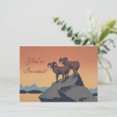 ビッグホーン羊アメリカ西部野生動物 招待状 (スタンド正面)