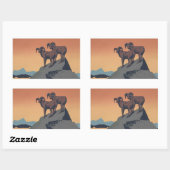 ビッグホーン羊アメリカ西部野生動物 長方形シール (シート)