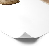 ビッグホーン羊ポートレート白黒 ポスター (角)