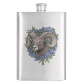 ビッグホーン+ブルーコロラドコロンバインの花 フラスク (正面)
