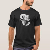 ビッグホーン。 ラム。 オオツノヒツジ Tシャツ (正面)