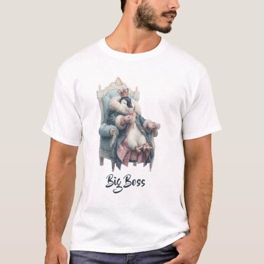 ビッグボス 冬のペンギンデザイン Tシャツ (正面)