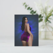 ビッグボトム美しいブルネットガールポストカード ポストカード (スタンド正面)