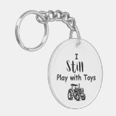 ビッグボーイ引用文：私はまだ遊おもちゃと（トラクター） キーホルダー (正面左)