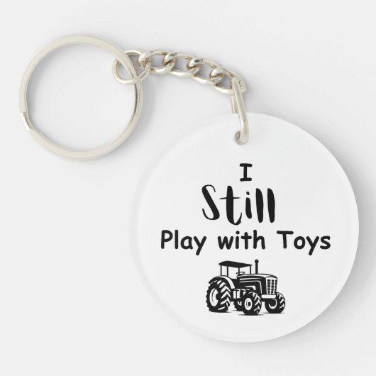 ビッグボーイ引用文：私はまだ遊おもちゃと（トラクター） キーホルダー (正面)