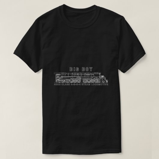 ビッグボーイ4000クラス蒸気機関車アメリカ列車 Tシャツ (デザイン正面)