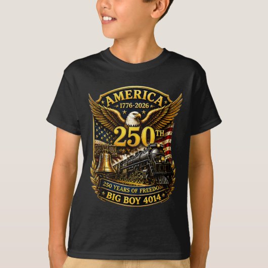 ビッグボーイ4014列車 アメリカ 250周年記念 愛国 Tシャツ (正面)