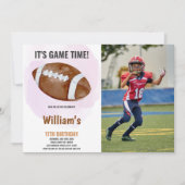 ビッグボールサッカー誕生日招待状w写真 招待状 (正面)