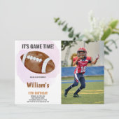 ビッグボールサッカー誕生日招待状w写真 招待状 (スタンド正面)