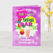 ビッグマイルストン誕生日応援おもしろいカクテルドリンク カード (黄色い花)