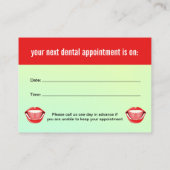 ビッグマウスアクアラージデンタルアポイントメントリマインダー 予約カード (裏面)