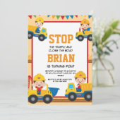 ビッグマシン建築誕生日招待状 招待状 (スタンド正面)