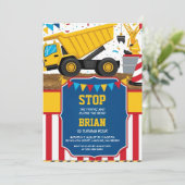 ビッグマシン建築誕生日招待状 招待状 (スタンド正面)