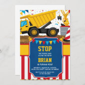 ビッグマシン建築誕生日招待状 招待状 (正面/裏面)