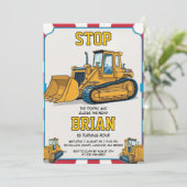 ビッグマシン建築誕生日招待状 招待状 (スタンド正面)