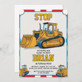 ビッグマシン建築誕生日招待状 招待状 (正面/裏面)